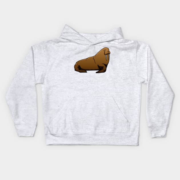 Walrus Kids Hoodie by Sticker Steve